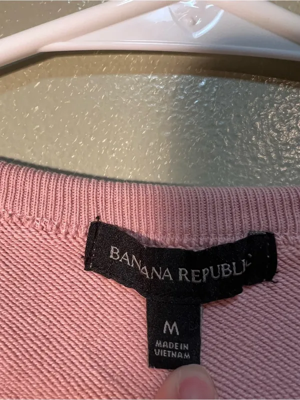 Banana Republic Women's Size Medium Crewneck Sweatshirt‎ Light Pink Clean Terry - Image 9