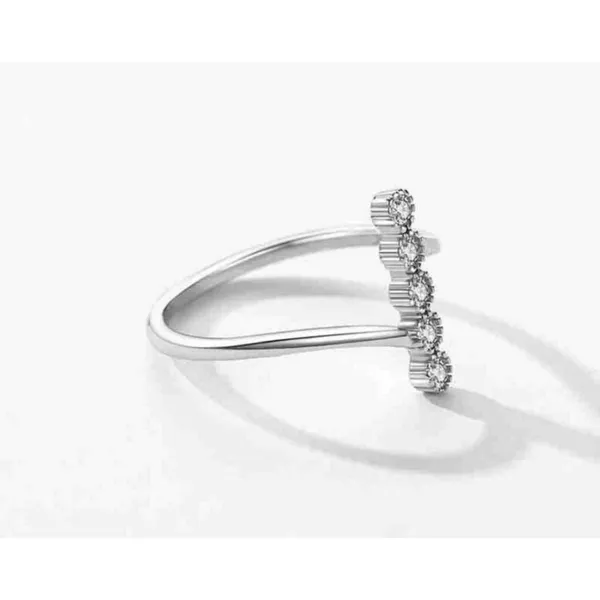 Women's Bezel Set Simulated Diamond Platinum Plated S925 Rhodium Ring, Size 5‎ - Image 11