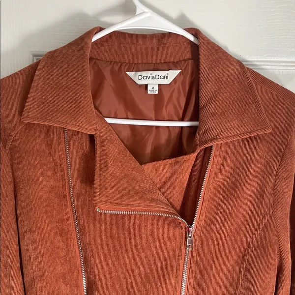 DAVI & DANI Rust Corduroy Boho Preppy Jacket - Image 2