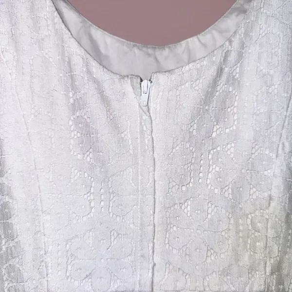 White Posey Lace Sleeveless Fit & Flare Mini Dress Size 2 - Image 8