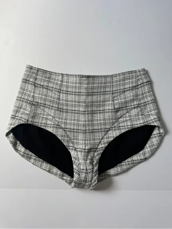 Free People "Keep It Brief Menswear" Micro Shorts - Black/White - Size 0 NWT - Image 3