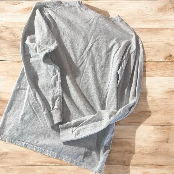 Gildan Gray Long Sleeve Tee with Heart Design #346 - Image 2