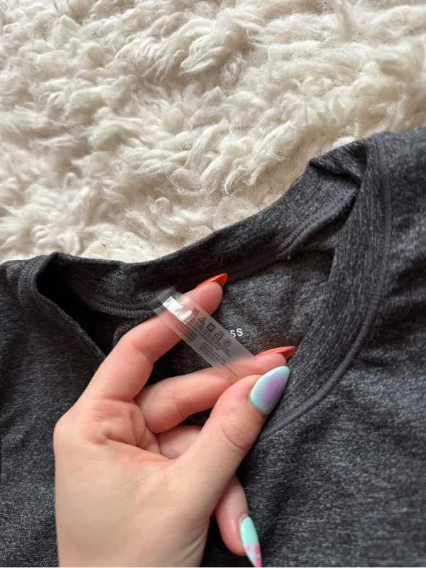 Aritzia Charcoal Gray Crewneck Short Sleeve Tee - Image 3