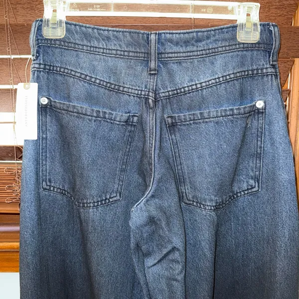 NWT $158 Anthropologie x Pilcro Dark Blue High-Rise Balloon Jeans 23 TALL - Image 8