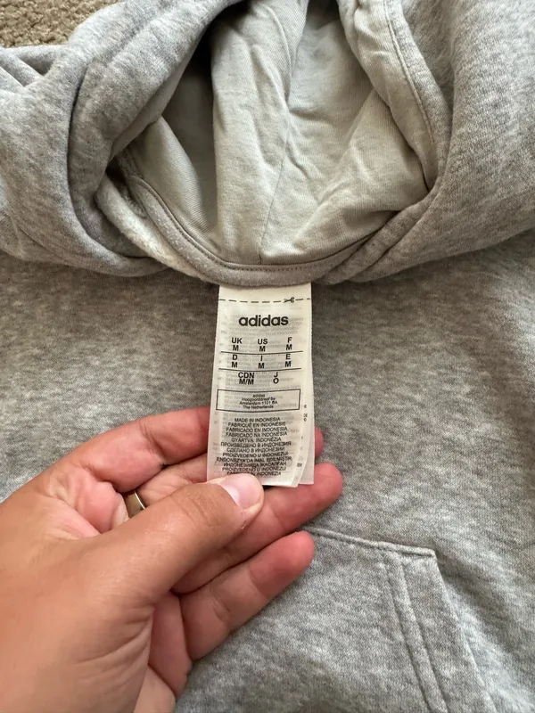 Light Grey Adidas Hooded Sweatshirt - Image 4
