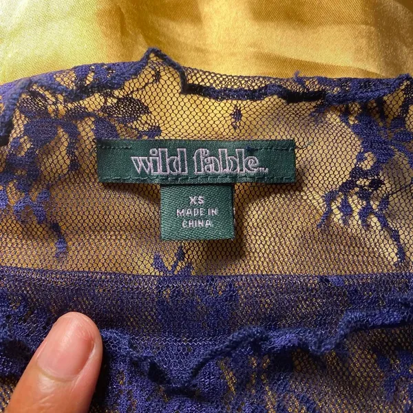 Wild Fable Cobalt Blue Sheer Mock Neck Top - Image 3