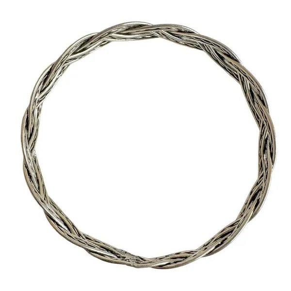 Silver tone braided bangle bracelet - Image 7