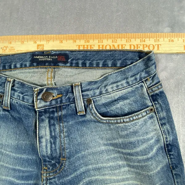 American Eagle‎ Womens Original Boot Jeans Size 4 Distressed 90's Festival Rodeo - Image 2