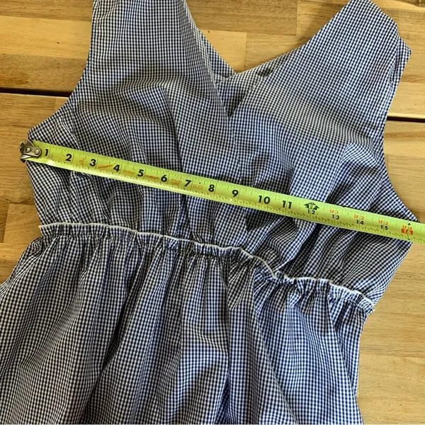 Banana Republic NWT Blue & White Check Pinafore Top S - Image 3