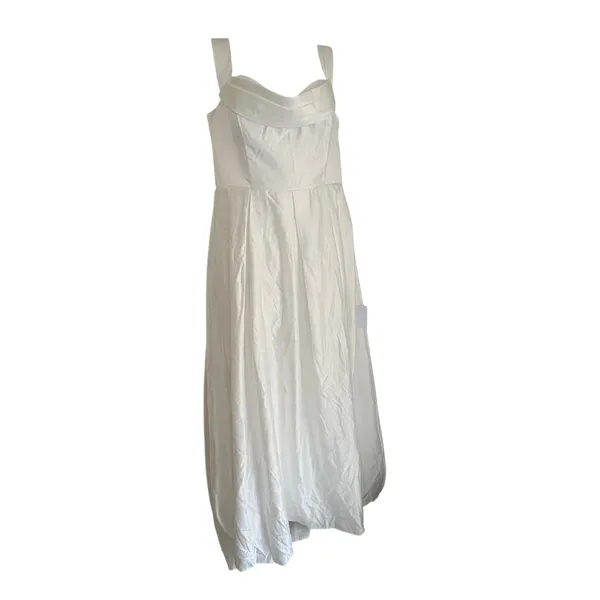 Lulu's Extraordinary Vow Off Shoulder Wedding Dress White XL Pockets A-Line - Image 2