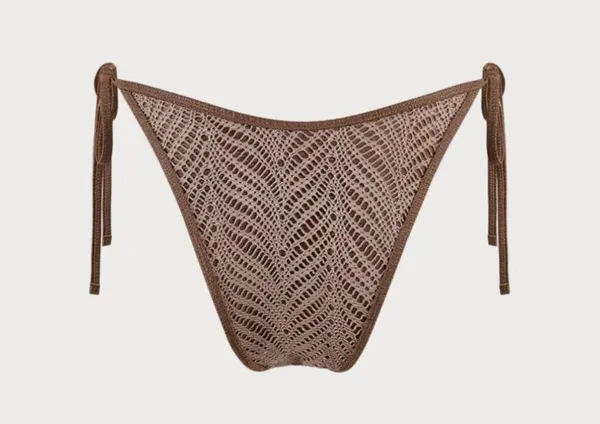 berlook Brown Crochet Halter Triangle Bikini Top and bottom 09 - Image 11