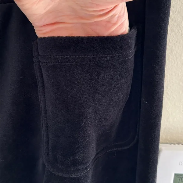 Ralph Lauren active black velour, cotton wide leg pull on track pants XL NWT​ - Image 5