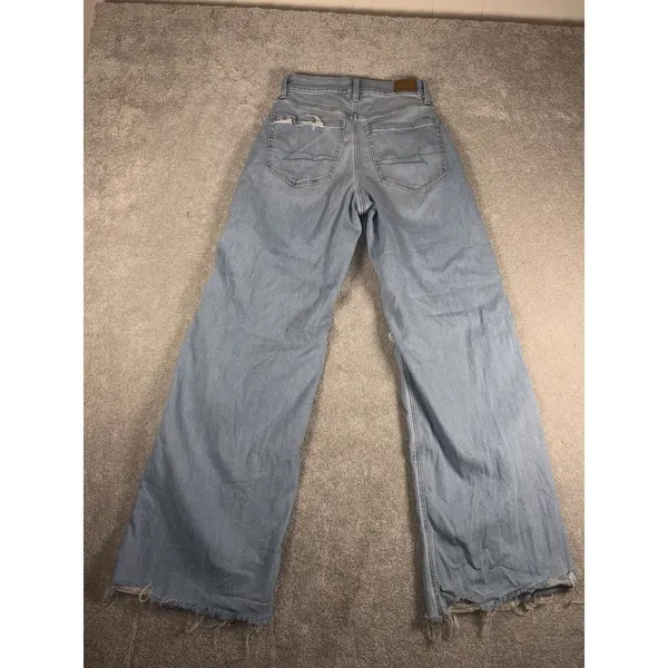 american‎ eagle curvy super high rise baggy wide leg 2 Reg Distressed - Image 6