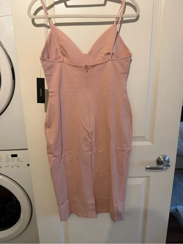 Lulu's Blush Pink V-Neck Midi Slip Dress - Image 3