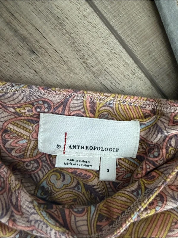 Anthropologie Matilda Pink Yellow Floral Paisley Wide Leg Ruffle Jumpsuit S - Image 6