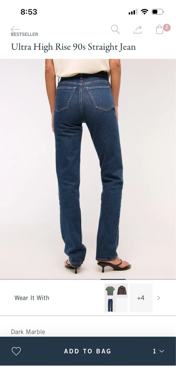 90s Abercrombie Ultra High-Rise Straight Jeans - Image 2