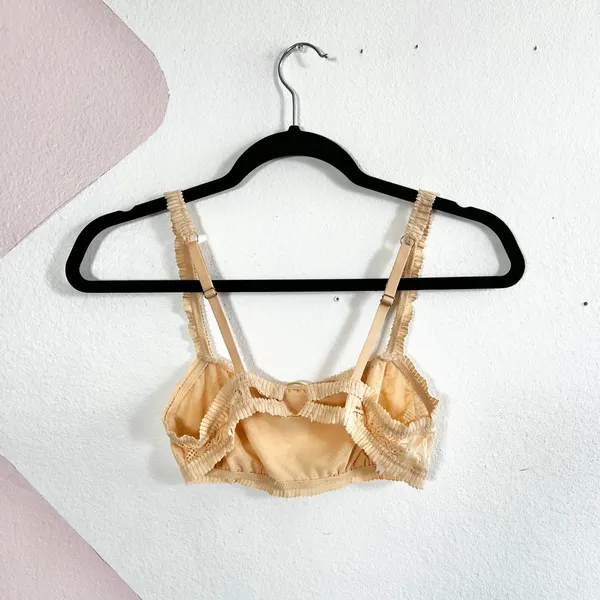 Aerie Lace Floral‎ Bralette Dainty Coquette Cottagecore Fairy Beige Small - Image 2