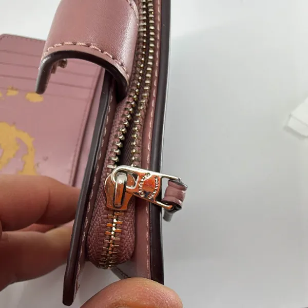 Coach Signature Coated Canvas Brown Small Snap Wallet - Image 6