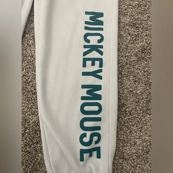Women's Disney Mickey Mouse Jogger Sweatpants Gray Size M - Image 2