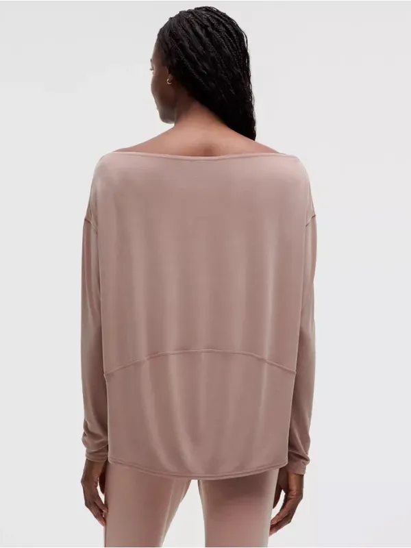NWT Lululemon Softstreme Off-The-Shoulder Long-Sleeve Shirt relaxed fit size xs - Image 2