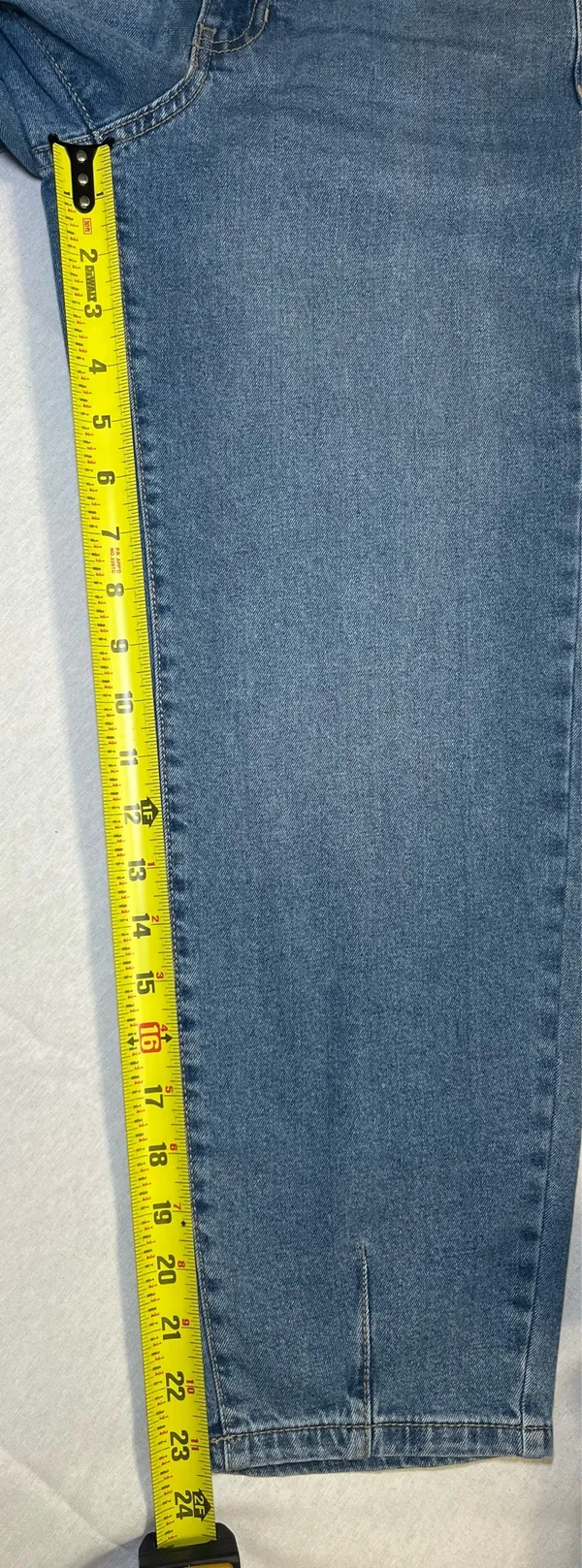 Wonder Nation Girls Barrel Jeans High Rise Adjustable Waist Size 12 NEW Med Wash - Image 5