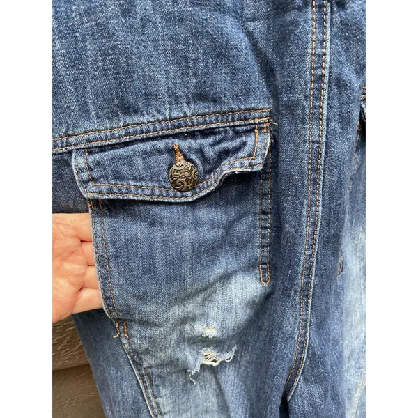 Monthorigin Denim Overalls OS Boho Lagenlook Cottagecore Festival Farm Core M - Image 14