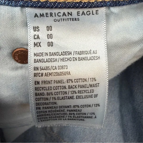 American Eagle‎ Strigid High Rise Cutoff Denim Jean Shorts Frayed Hem Womens 00 - Image 2