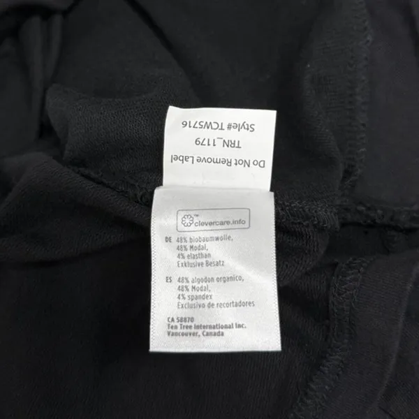 TenTree Black Twisted Front Long Sleeve Crew Neck Cropped Sweatshirt size Large - Image 5