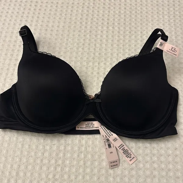 NEW! $50 VICTORIA’S SECRET 32D Lightly Lined Demi Bra BLACK Padded Underwire - Image 3