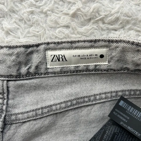 Zara Signature Denim High Rise Wide Leg Jean in Grey US Size 6 - Image 12