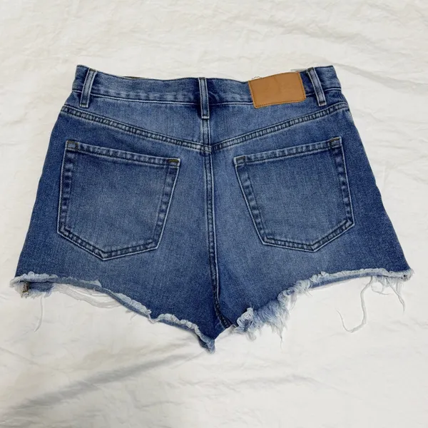 PacSun Vintage High Rise Distressed Denim‎ Shorts Blue Size 29 Button Fly Cutoff - Image 2