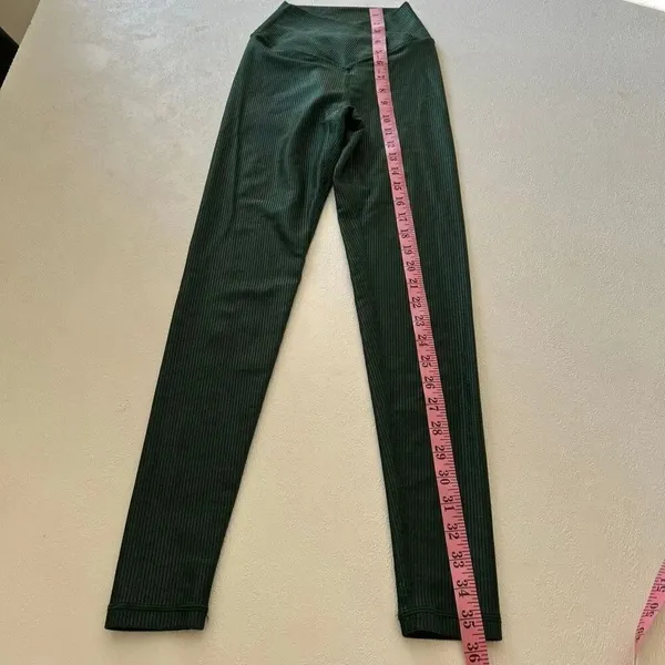 Aerie OFFLINE Real Me Ribbed Crossover High Rise Leggings XS Dark Green - Image 9