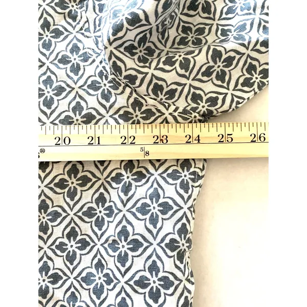 Zara Linen Blouse 3/4 Sleeve Button Front Print Shirt Womens Chic Top Sz L - Image 4