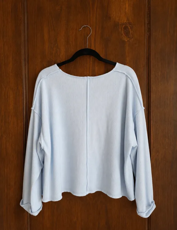 Francesca's baby blue long sleeve top - Image 2