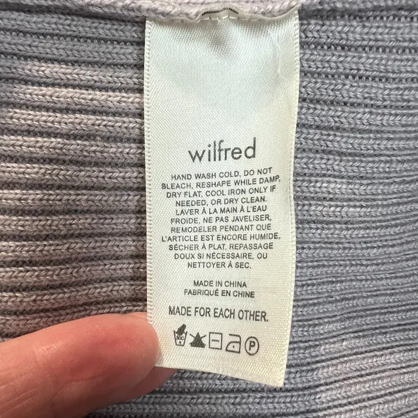Wilfred Aritzia Sweater Small Cropped Turtleneck Merino Wool‎ Ribbed Pullover S - Image 10