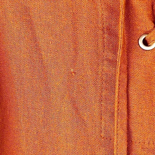 Who What Wear Burnt Orange Linen Blend Lace-Up Neckline Puff Sleeve Dress Small - Image 2