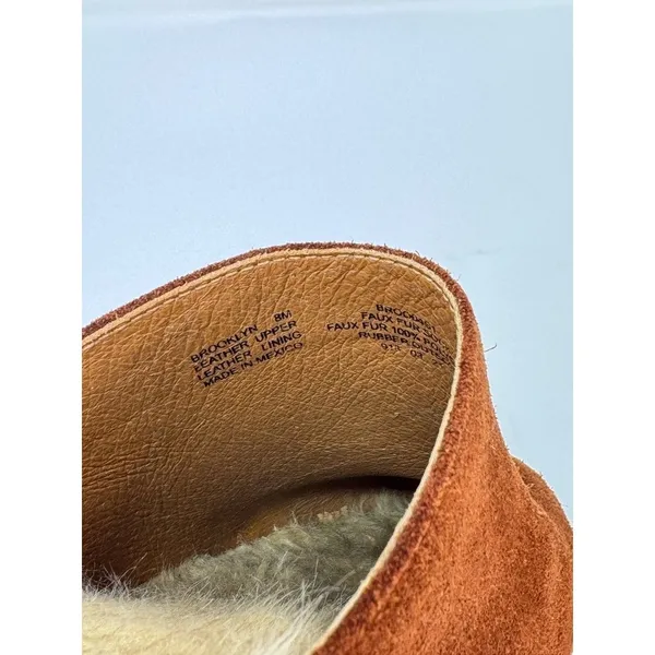 Steve Madden Brooklyn Womens Clogs Brown Suede Mules Fur Trim Studded Sandals 8M - Image 8