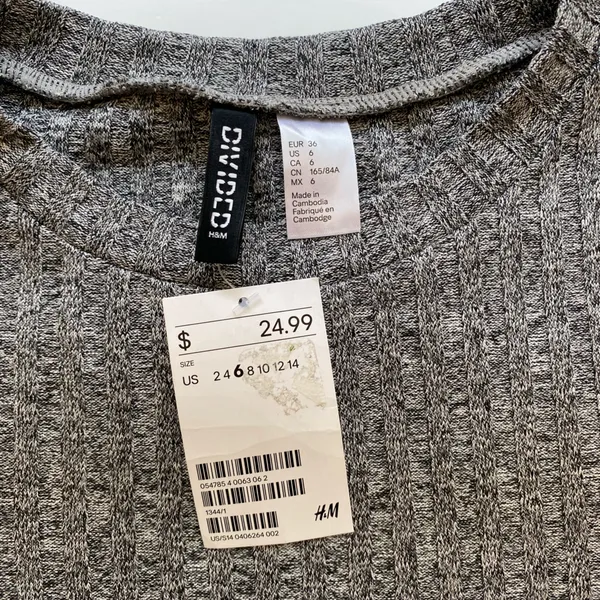NWT H&M Divided Gray Womens Dress size 6 - Image 5