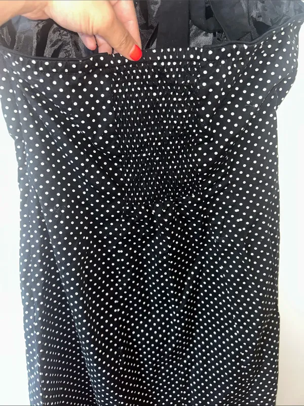 Black Polka Dot Y2K Sleeveless Dress Halter Midi Dress NWOT - Image 4