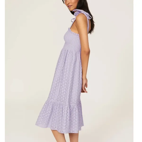 Slate & Willow Purple Eyelet Smocked Nap Dress XS Sundress Cotton Party $155 - Image 3