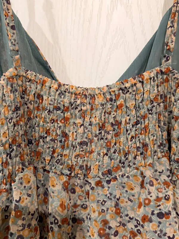 NWT Blue Bird Floral Tiered Lace-Trim Sundress - Sage Floral - Image 3