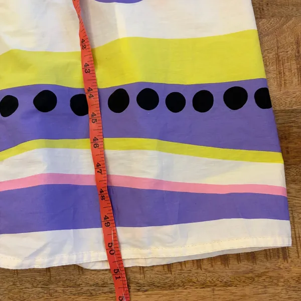 Zara Abstract Print Midi Dress XS Pop Art Belted Button‎ Front Colorful Resort - Image 14