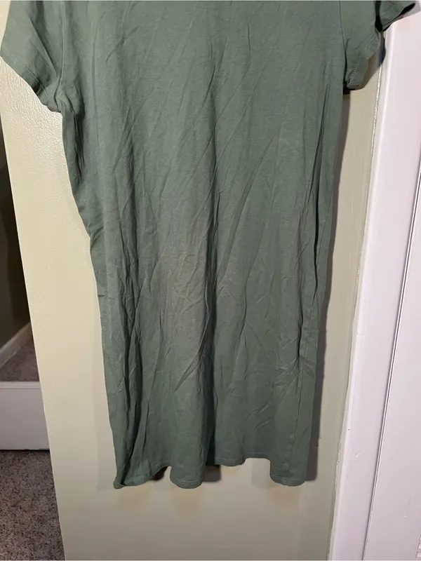 J. Crew Factory Women’s Size Medium Short Sleeve T-Shirt Dress Green Crewneck - Image 9