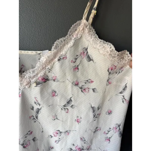 Nora Women's Floral Lace Trim Chemise, Size M - Image 2