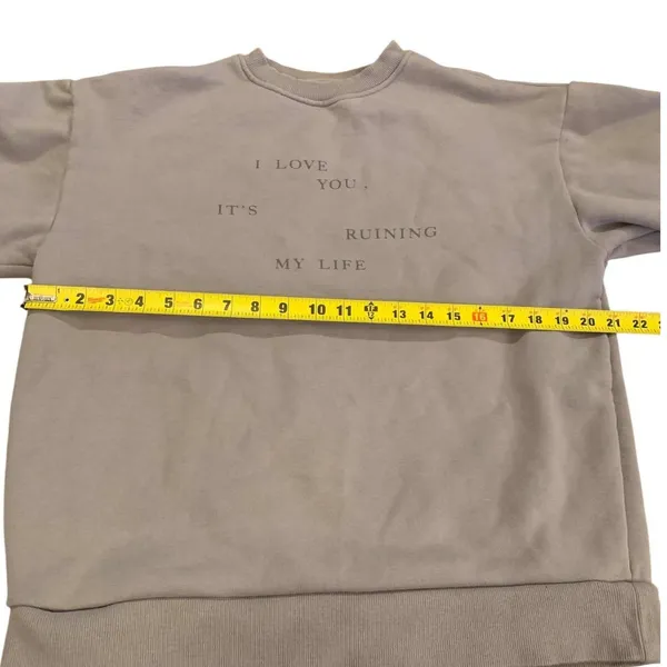 Taylor Swift Crewnecm Tortured Poets M Taupe TTPD Ruining My Life Swiftie Merch - Image 5