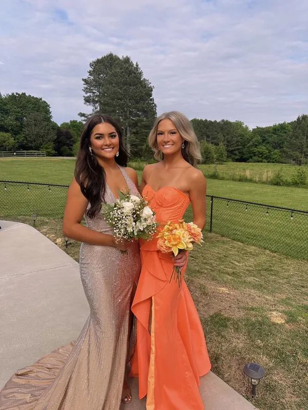 Prom Dress Orange Size 0 - Image 4