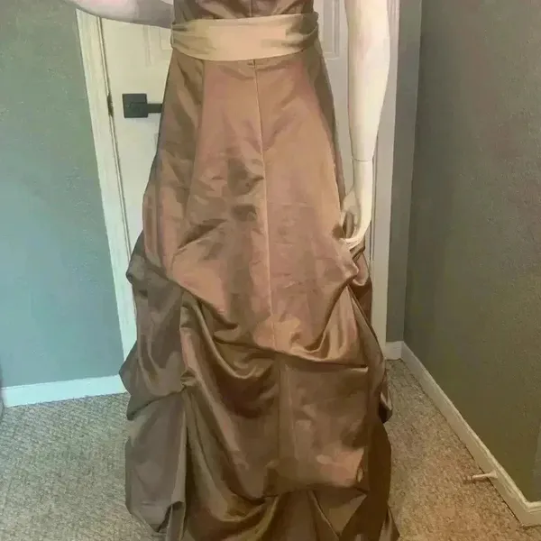 DAVIDS BRIDAL WOMENS BEAUTIFUL MOCHA FORMAL/Prom DRESS SIZE 10 K-8 - Image 7