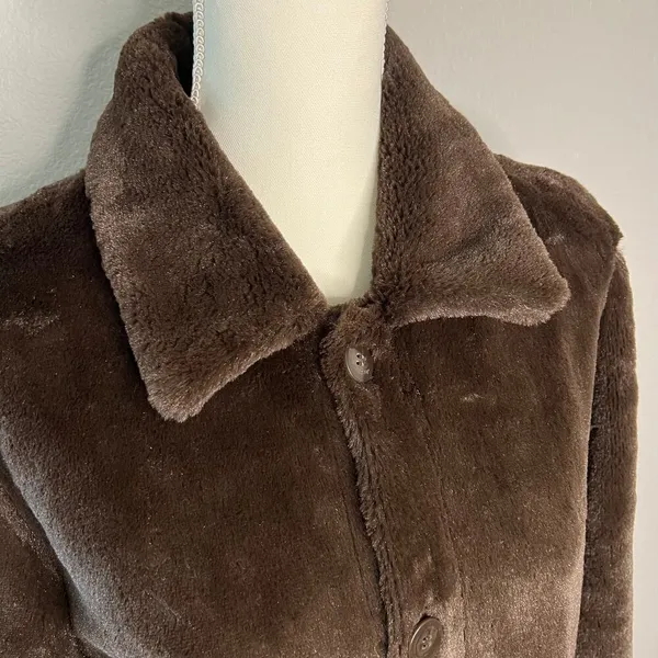 Brandon Thomas Reversible Suede Fur Jacket Women’s Small S Brown with Pockets - Image 15