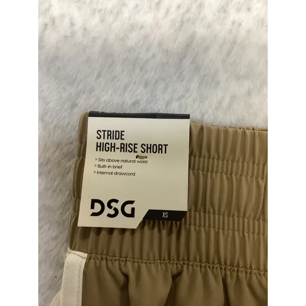 DSG Stride High-Rise Shorts Womens XS Warm Stone Light Cream Athletic Running - Image 4