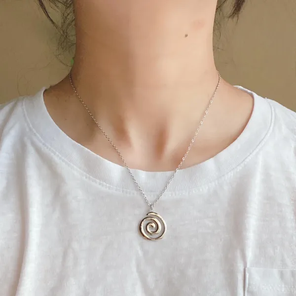 Handmade fully stainless steel spiral swirl uzumaki funky boho grunge style necklace🌀 - Image 6